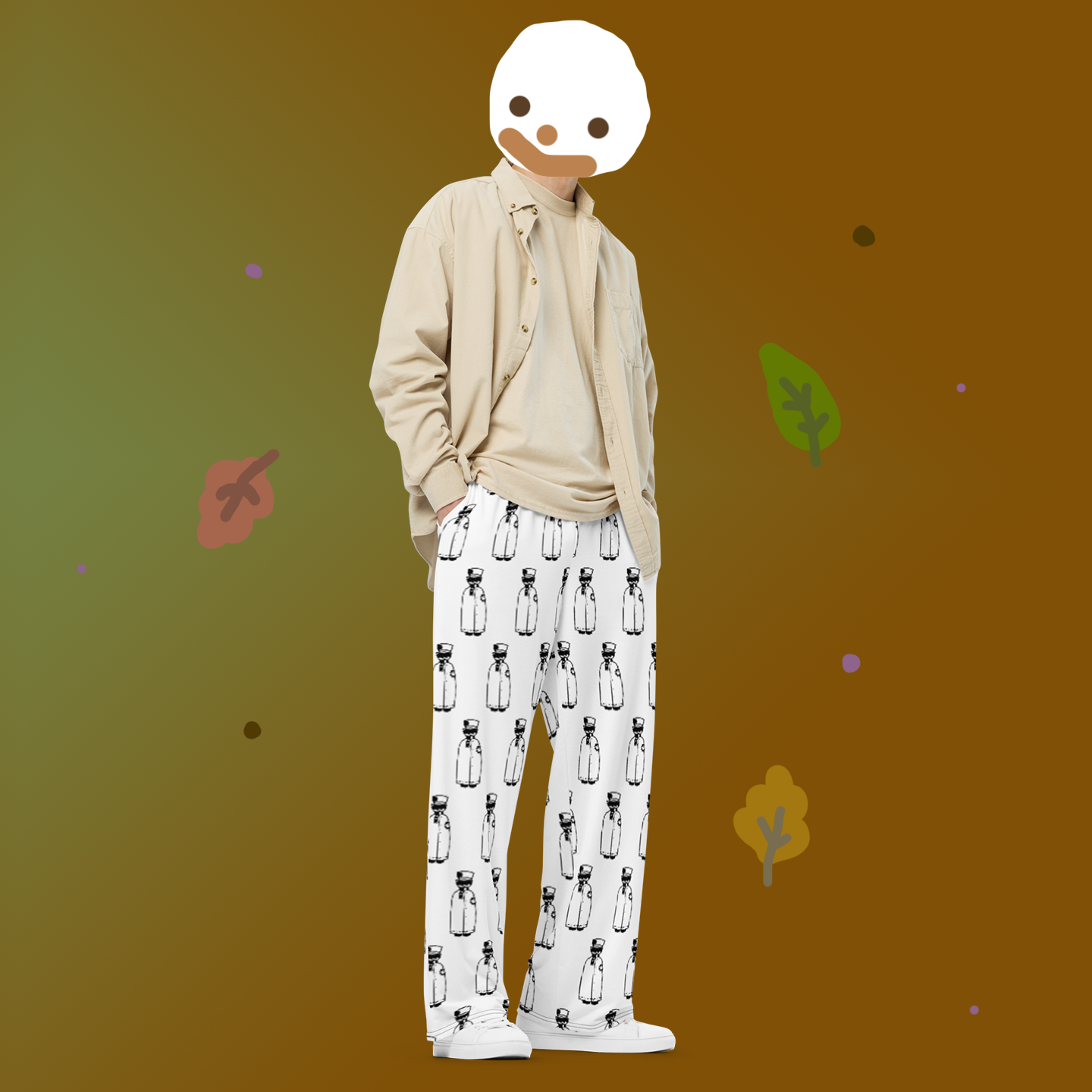 cool guy with scarf (wide-leg pants)