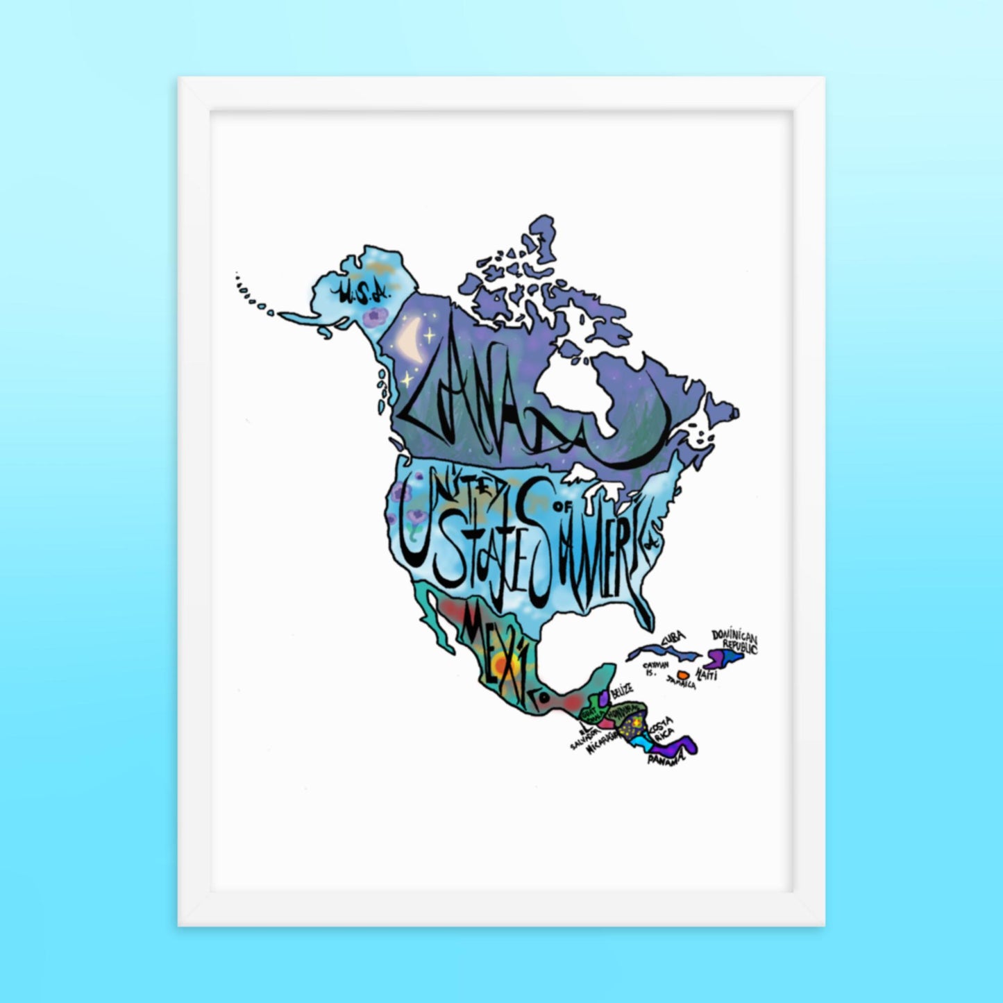 north america (framed poster)