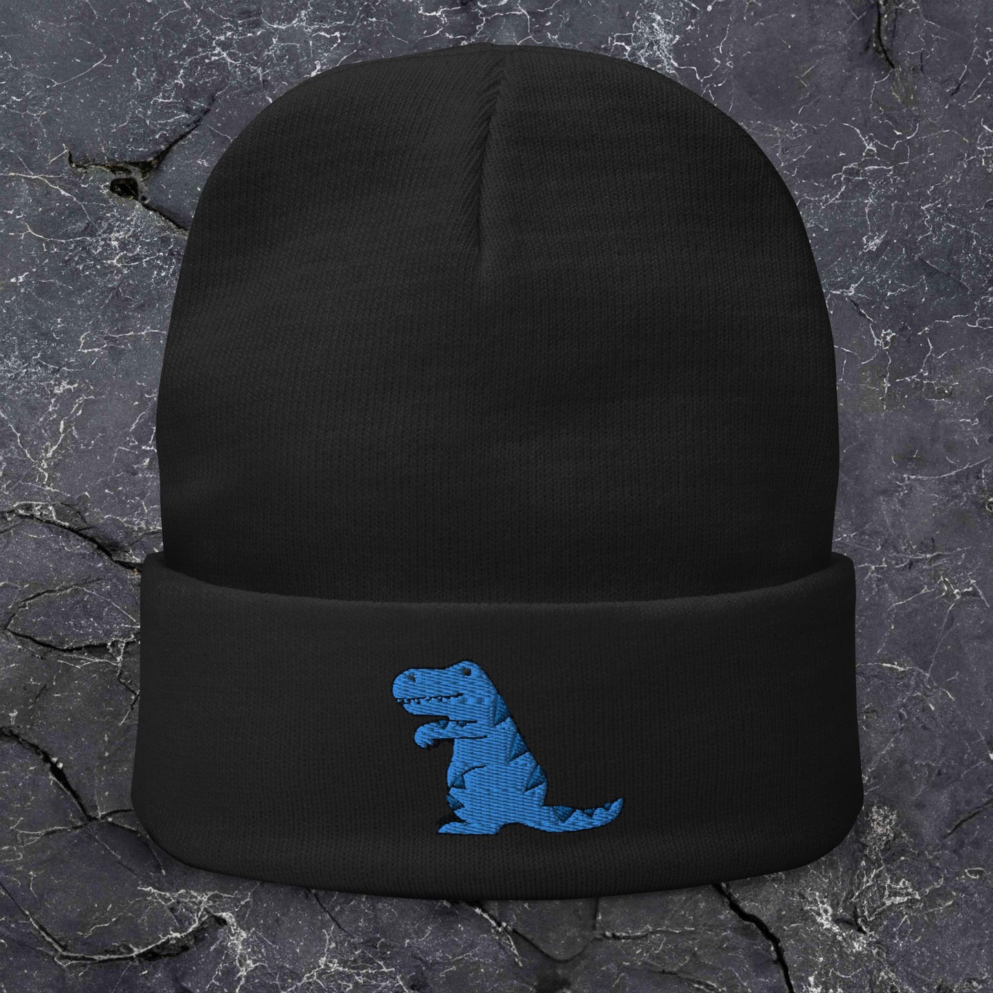 blue dino (embroidered beanie)