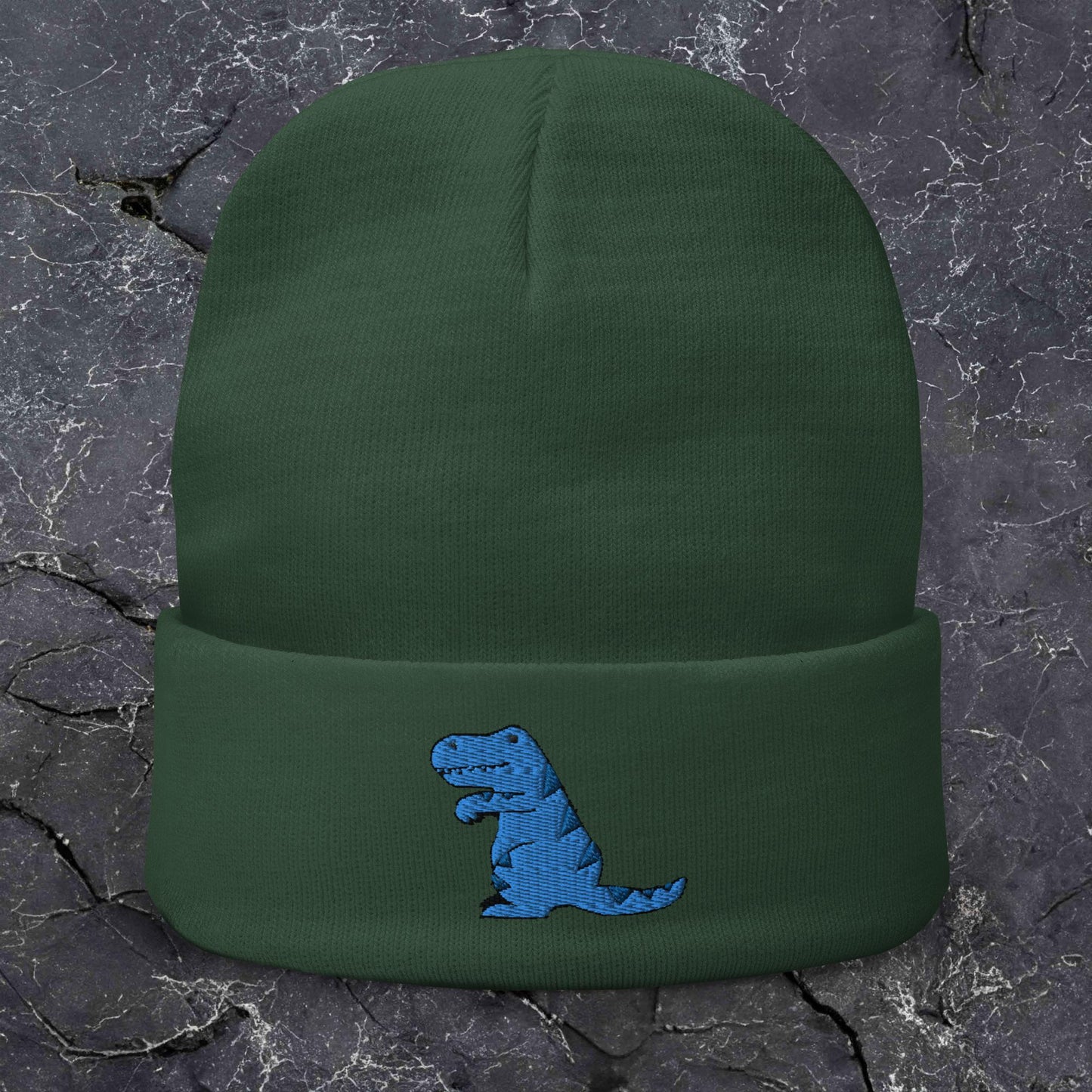 blue dino (embroidered beanie)
