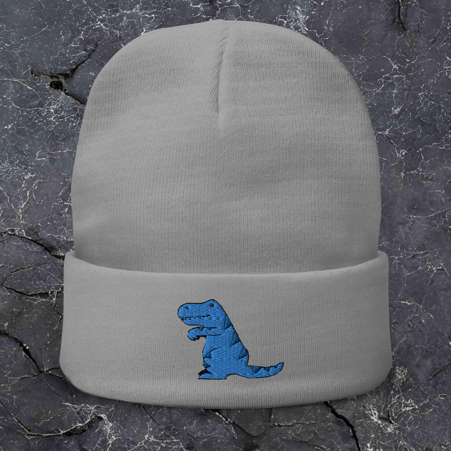 blue dino (embroidered beanie)