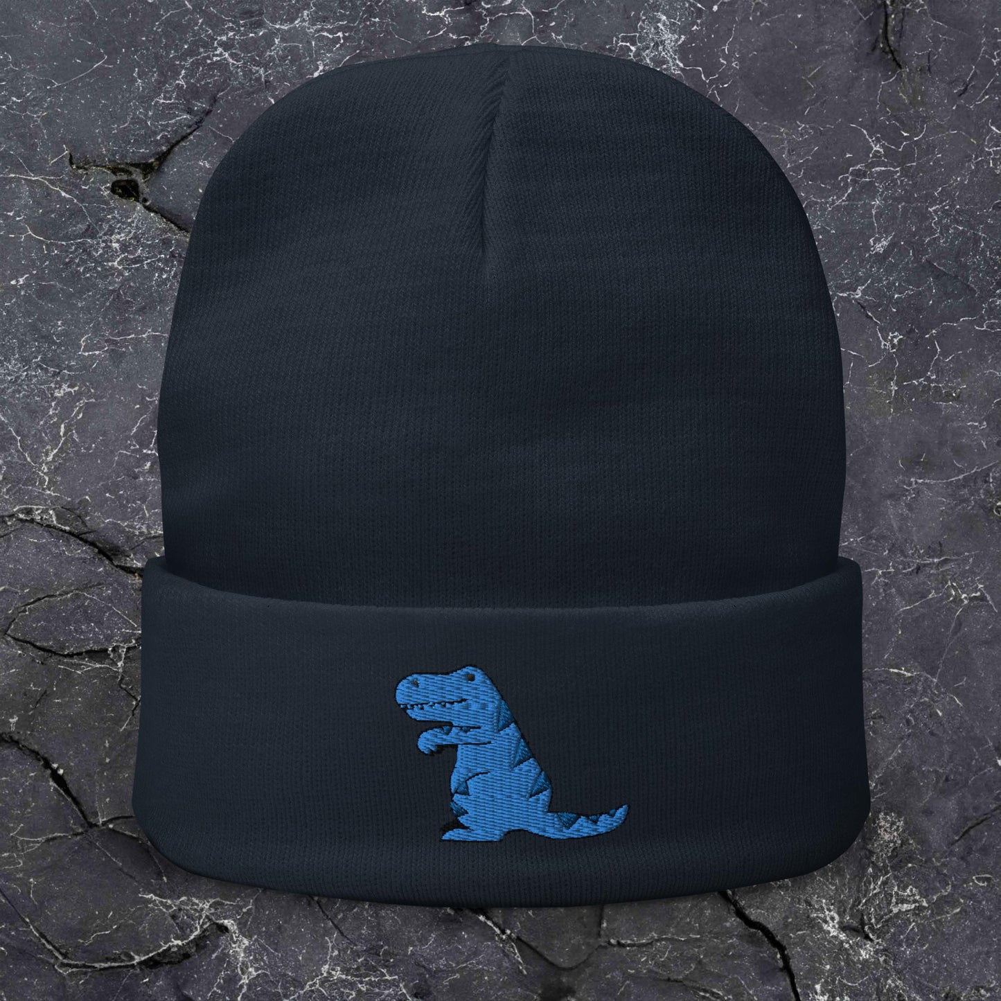 blue dino (embroidered beanie)