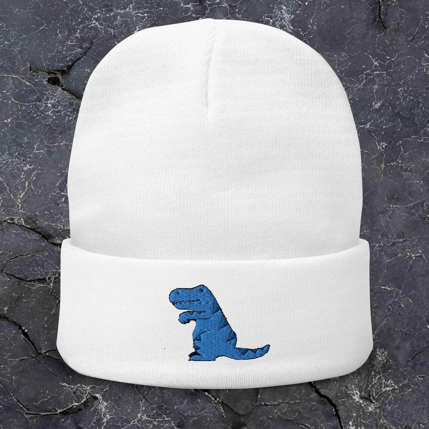 blue dino (embroidered beanie)