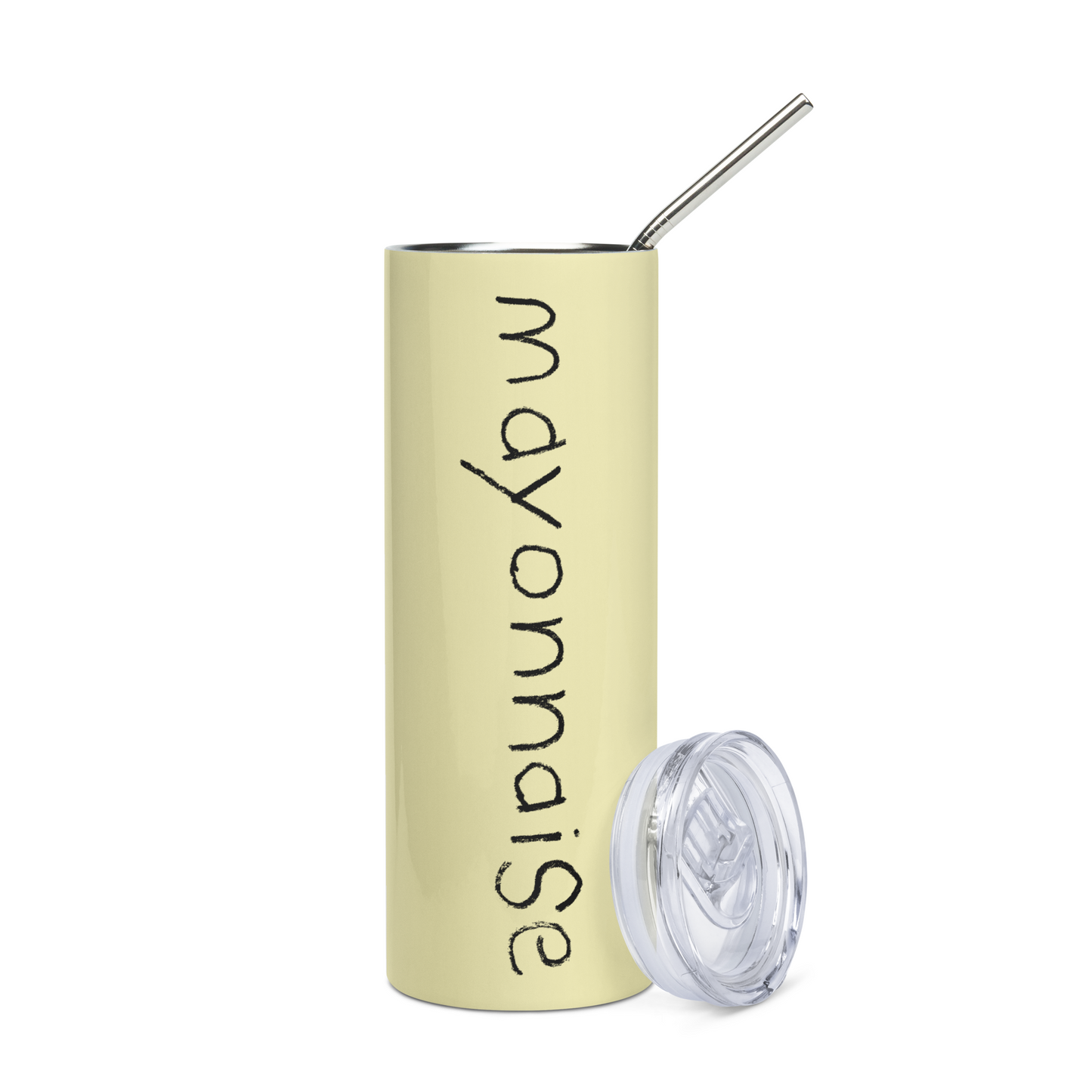 after you take away the bread, cheese, lettuce, tomatoes, and mayonnaise, what've you got? (stainless steel tumbler)