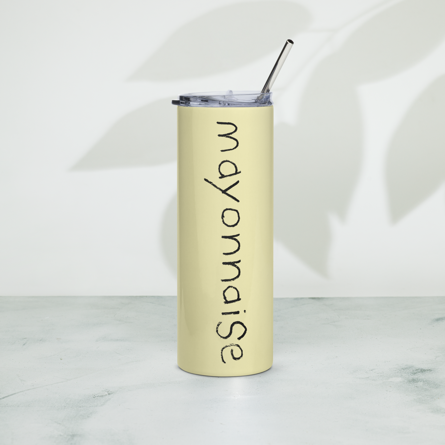 after you take away the bread, cheese, lettuce, tomatoes, and mayonnaise, what've you got? (stainless steel tumbler)