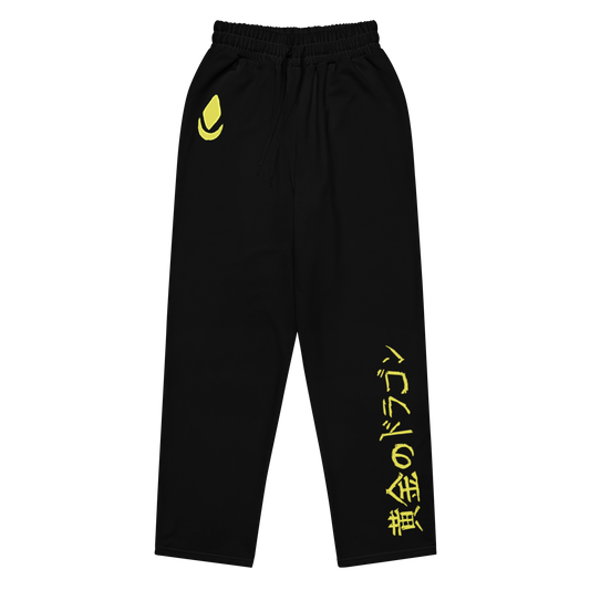 golden dragon theme but with no dragon (wide-leg joggers)