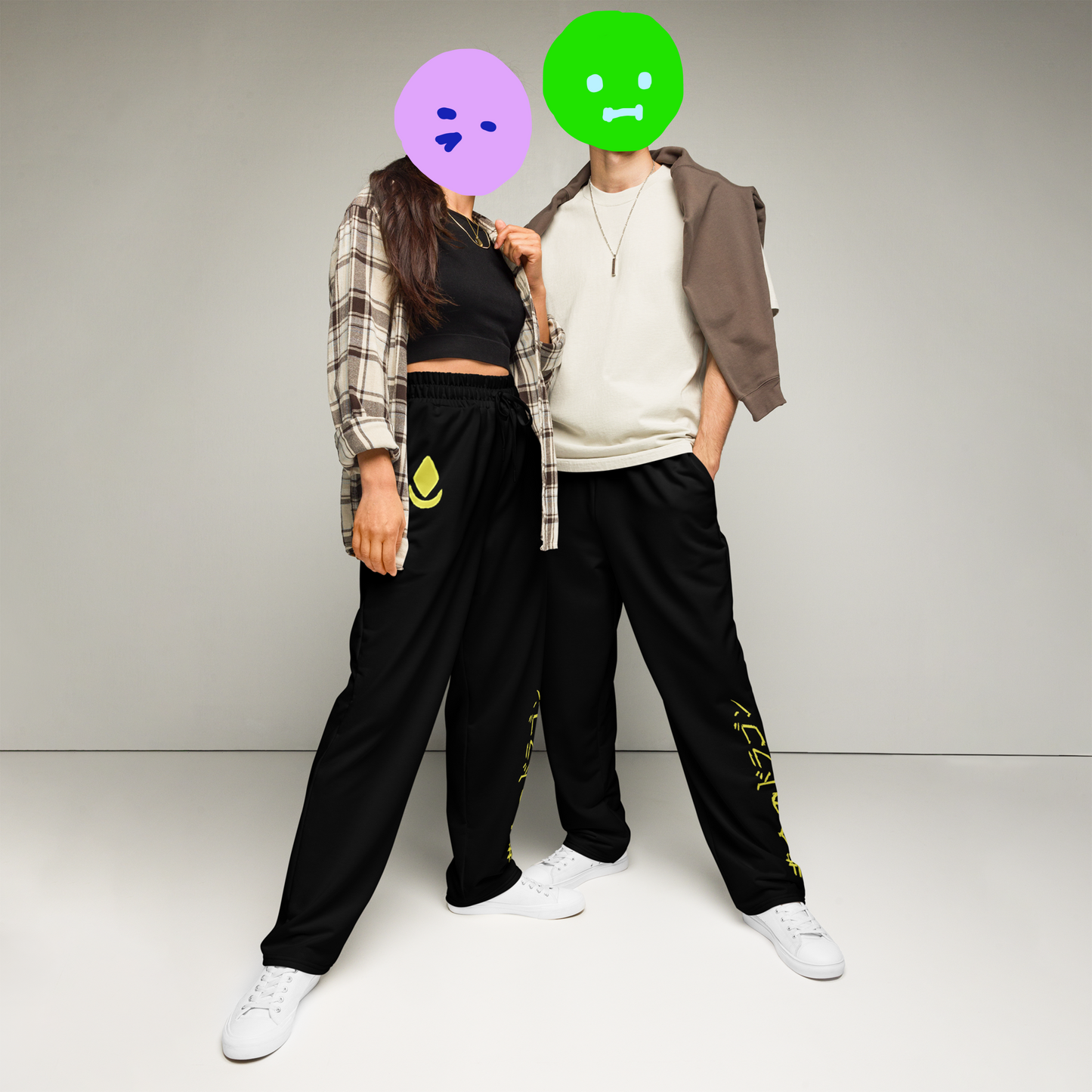golden dragon theme but with no dragon (wide-leg joggers)