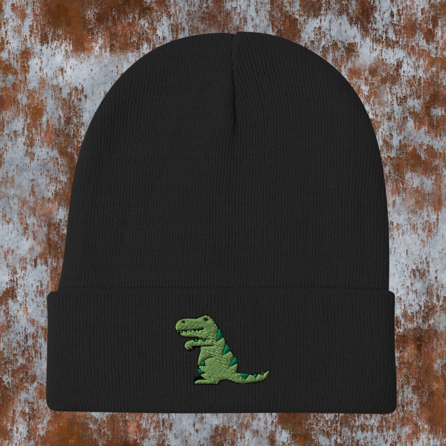 green dino (embroidered beanie)