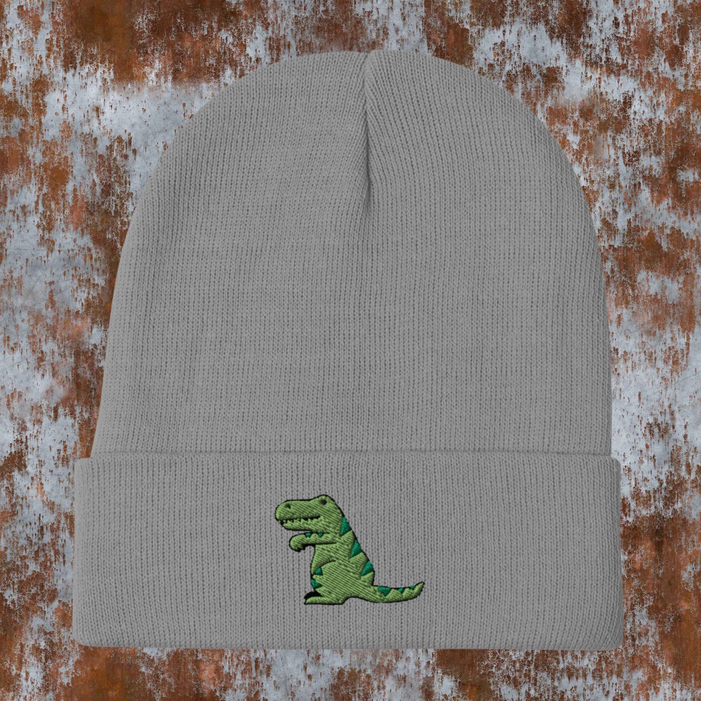 green dino (embroidered beanie)