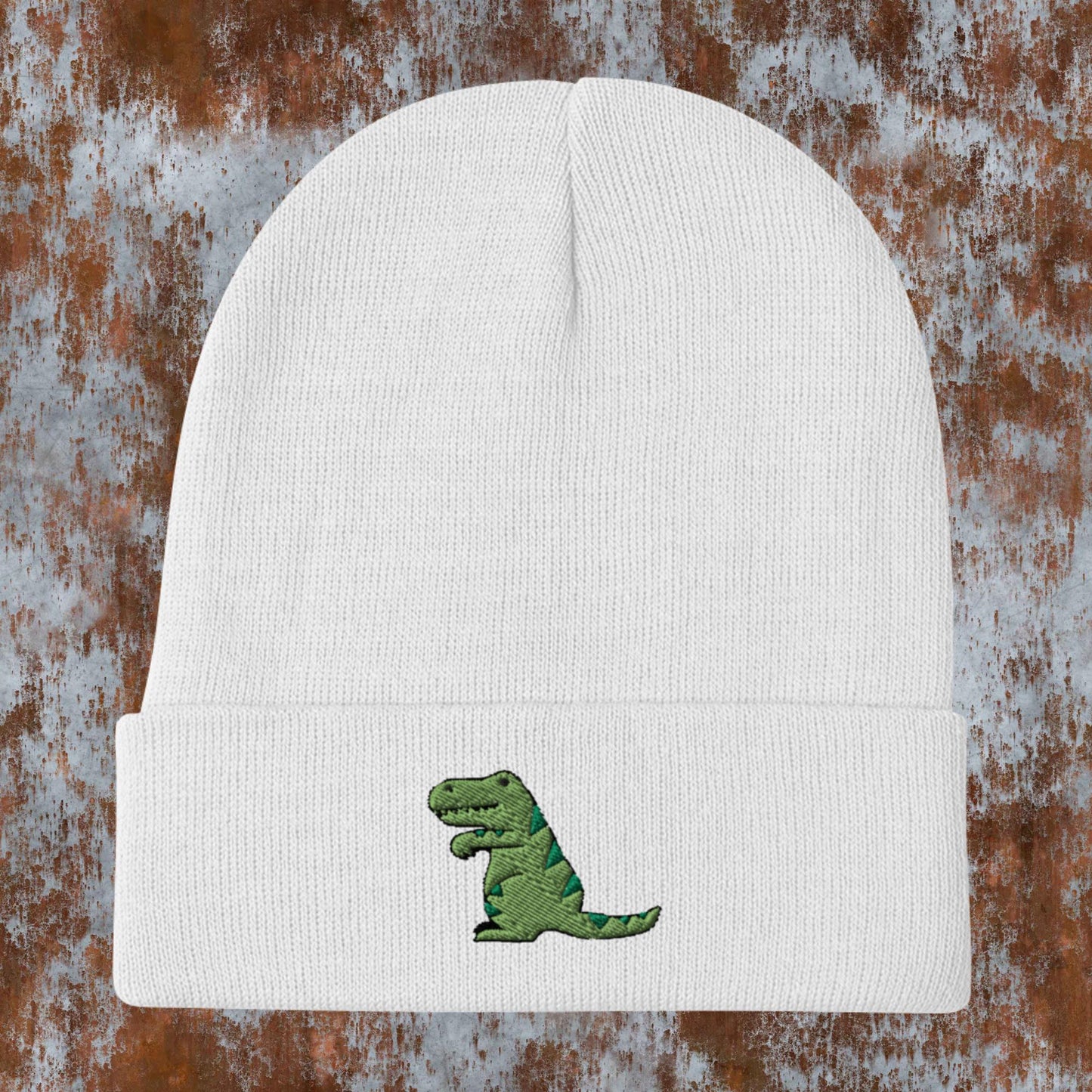 green dino (embroidered beanie)